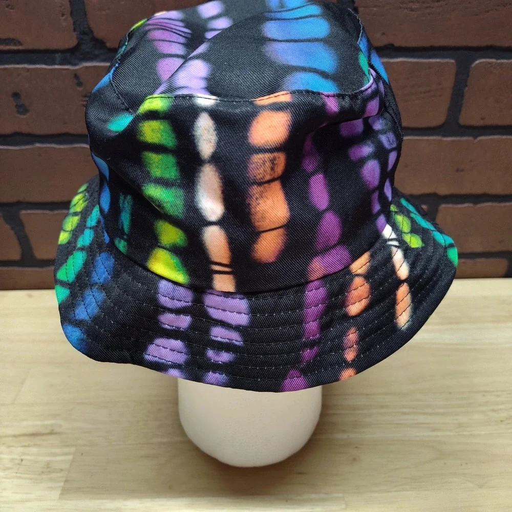 Justice tween bucket hat Radiate Love tie dye black one size fits most